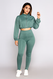 EVERY FASHION Zip-Up Crop Jacket & High-Waist Leggings Set 4059