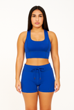 MB FASHION Scoop Neck Sports Bra and High-Waisted Shorts Set 3349R