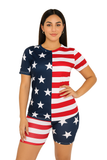 MB FASHION Patriotic Stars and Stripes Short Set 8426