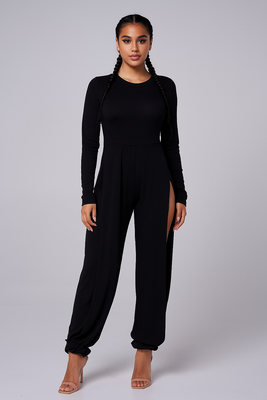 MB FASHION Sexy Long-Sleeve Jumpsuit with High Slits 8248R