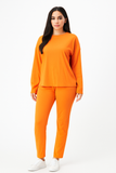MB FASHION  Casual Long-Sleeve Top and Straight-Leg Pants Lounge Set 202R