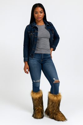 MB FASHION Short Faux Fur Winter Boots