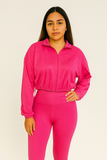 EVERY FASHION 2-Piece Zip-Up Crop Jacket & High-Waisted Legging Set MB 4047LY