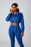 EVERY FASHION 2-Piece Zip-Up Crop Jacket & High-Waisted Legging Set MB 4047LY