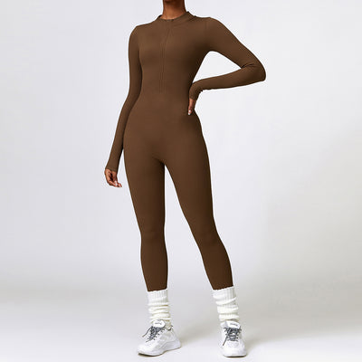 MB FASHION RIBBED PREMIUM LONG SLEEVE YOGA JUMPSUIT 6953LY