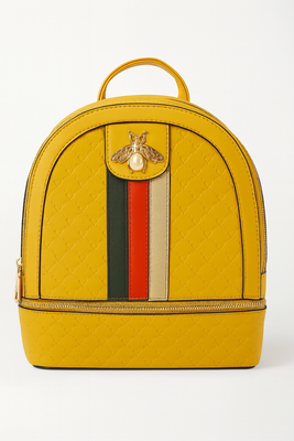 EVERY FASHION Structured Backpack with Bee Accent and Stripe Detail HT—7226S