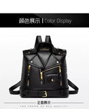 EVERY FASHION Moto Jacket Style Backpack with Quilted Sides and Zipper Details