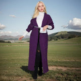 Every Fashion Long Cable Knit Cardigan Sweater with Front Pockets 560