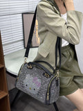 Every Fashion Rhinestone Denim Crossbody Bag 3088
