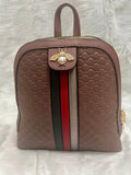 EVERY FASHION Embossed Backpack with Bee Accent and Stripe Detail