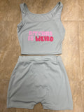Every Fashion Bold Statement Crop Tank & Shorts Lounge Set 8109