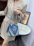 Every Fashion Light Blue Denim Bucket Bag