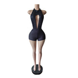 MB FASHION Sexy Halter Keyhole Cutout Short Romper 88685