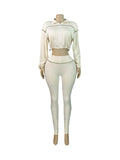 MB FASHION Zip-Up Cropped Jacket & Leggings Set 5033