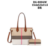 EVERY FASHION Structured Tote Bag with Matching Wallet DG-8006