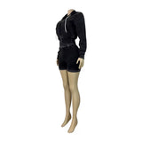MB FASHION Zip-Up Cropped Hoodie & High-Waisted Biker Shorts Matching Set 6081