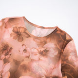 MB FASHION Floral Mesh Long Sleeve Top & Leggings Set 289