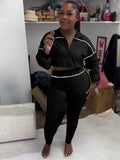 MB FASHION Zip-Up Cropped Jacket & Leggings Set 5033