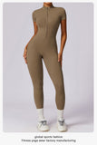 MB FASHION HIGH QUALITY Short Sleeve Zip-Up Jumpsuit 2405