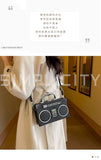 Every Fashion Retro Boombox Handbag with Cassette Tape Design