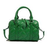 EVERY FASHION Quilted Barrel Satchel with Dual Handles and Crossbody Strap