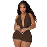 MB FASHION Halter Cowl Neck Romper SET 9525