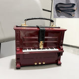 Every Fashion Piano Shaped Handbag with Top Handle