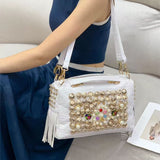 EVERY FASHION Crocodile Embossed Barrel Bag
