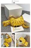 EVERY FASHION Studded Crescent Shoulder Bag with Matching Pouch