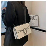 Every Fashion Textured Chain Shoulder Bag with Metal Buckle Detail