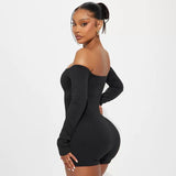 MB FASHION Cut-Out Off-Shoulder Bodycon Romper 291
