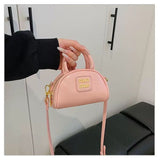 Every Fashion Mini Patent Dome Handbag with Top Handles and Crossbody Strap
