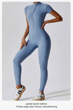 MB FASHION HIGH QUALITY Short Sleeve Zip-Up Jumpsuit 2405