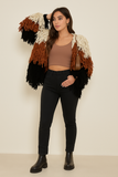 EVERY FASHION Shaggy Knit Fringe Statement Cardigan