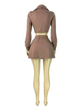 MB FASHION Zip-Up Cropped Hoodie & Drawstring Mini Skirt Two-Piece Set 6027