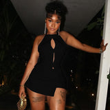 MB FASHION Halter Cut-Out Mini Skirt Set 1725