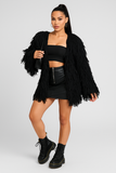 EVERY FASHION Shaggy Knit Fringe Statement Cardigan