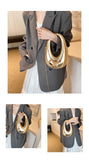 EVERY FASHION Sculptural Metallic Handbag with Chain Strap