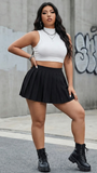 MB FASHION High-Waisted Pleated Mini Skirt 1347LY