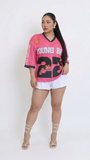MB FASHION Oversized Mesh Jersey Top with Graphic Print 615LY