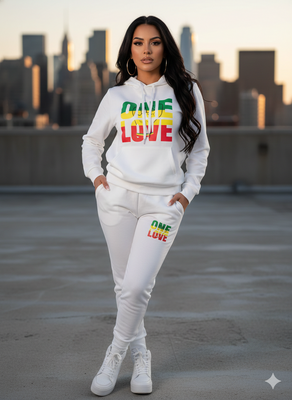 MB FASHION Graphic Hoodie and Jogger Pants Two-Piece Lounge Set 2998R LAST S