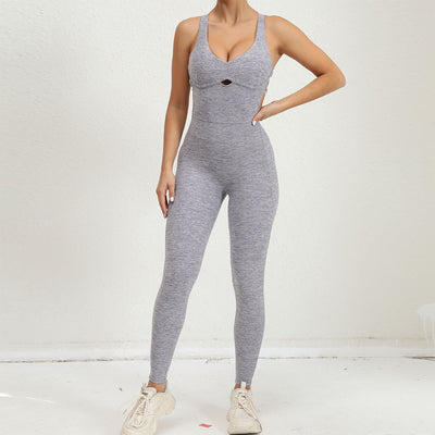 MB FASHION SEXY CROSS BACKLESS YOGA JUMPSUIT 1320LY