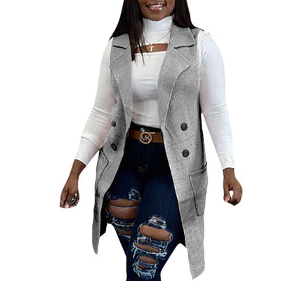 MB FASHION SLEEVELESS CARDIGAN BUTTON UP WAIST COAT 1234LY