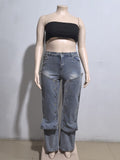 MB FASHION High-Waisted Wide-Leg Jeans with Layered Snap Panels 1005LY last L