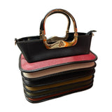 EVERY FASHION Stacked Layer Handbag with Metal Top Handle DW-7096
