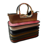 EVERY FASHION Stacked Layer Handbag with Metal Top Handle DW-7096