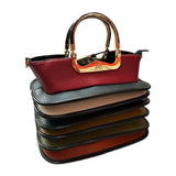 EVERY FASHION Stacked Layer Handbag with Metal Top Handle DW-7096