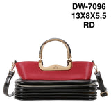 EVERY FASHION Stacked Layer Handbag with Metal Top Handle DW-7096