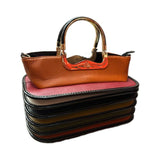 EVERY FASHION Stacked Layer Handbag with Metal Top Handle DW-7096