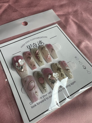 HANDMADE PRESS ON NAILS B021 (M)